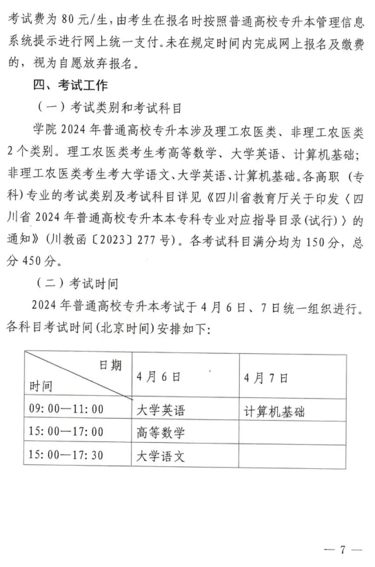 2024年四川商务职业学院专升本工作实施方案(图5)