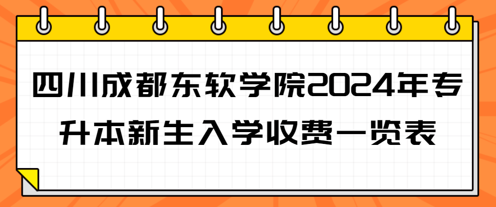 四川成都东软学院2024年专升本新生入学收费一览表(图1)